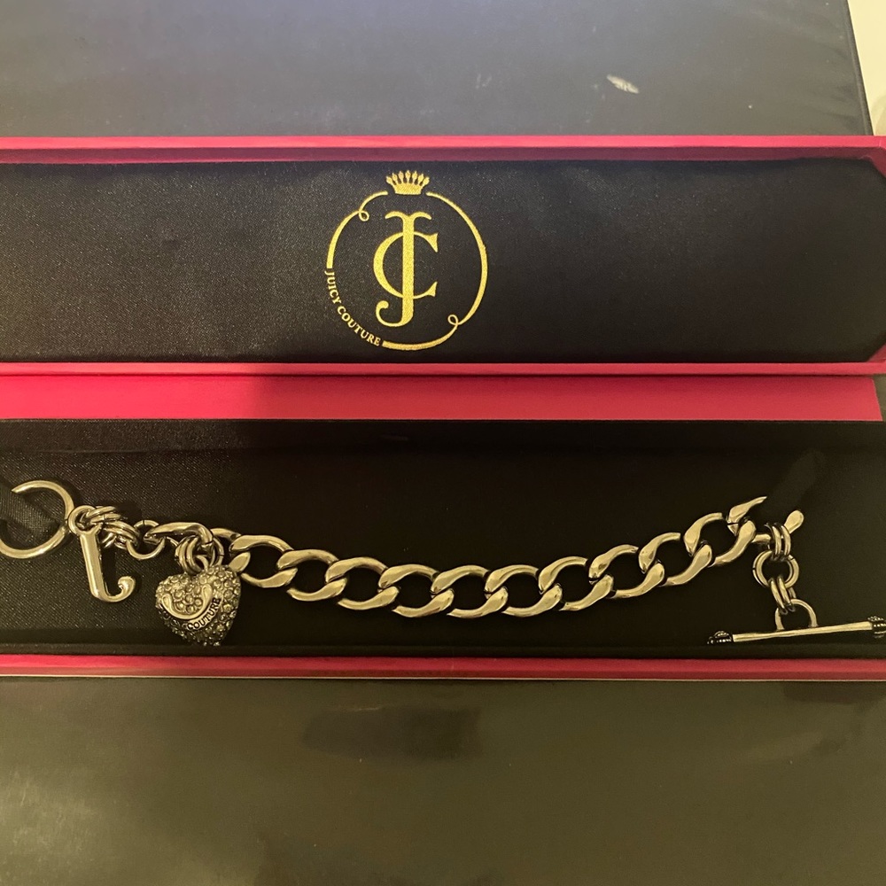 Juicy Couture Pave Heart Charm Bracelet